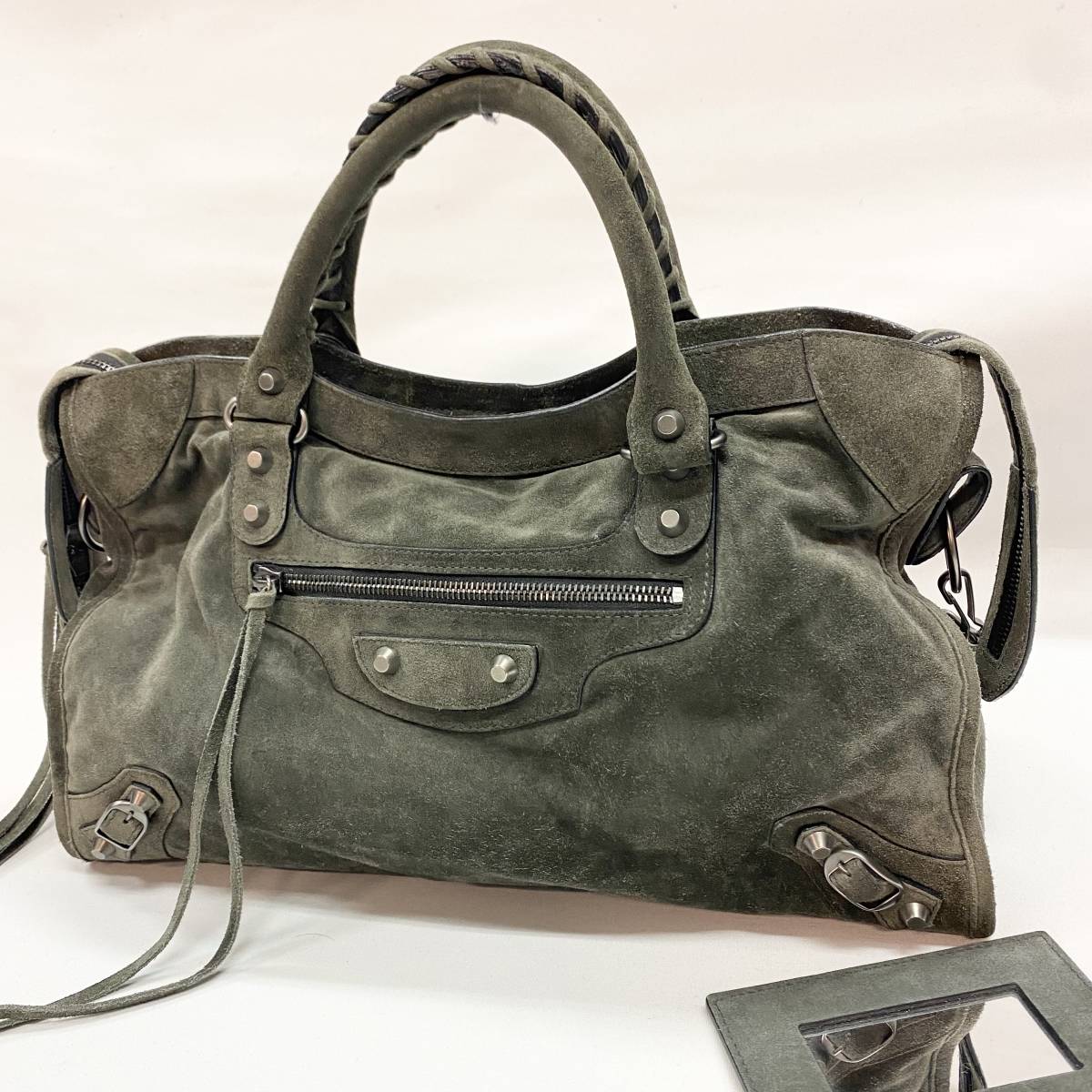 BALENCIAGA バレンシアガ ザ・シティ エディターズバッグ スウェード 