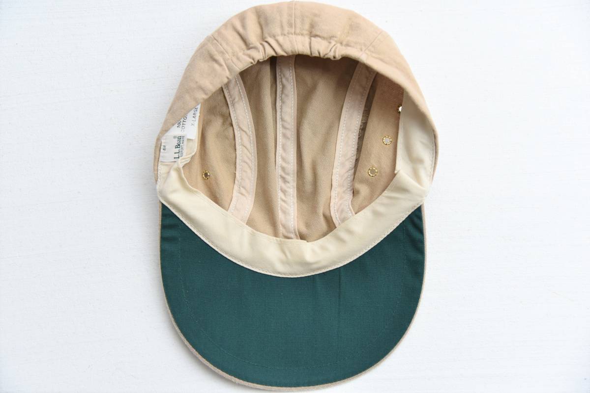 XL！ 80s 90s USA製 L.L.Bean コットン ロングビル キャップ 