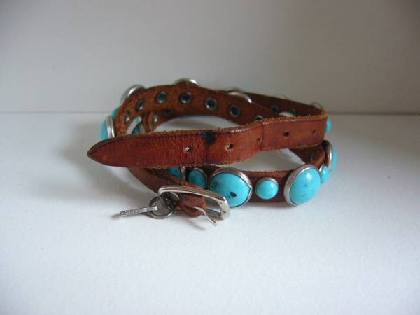 PAPILLONNER（パピヨネ）ターコイズレザーブレス　送料込　_3