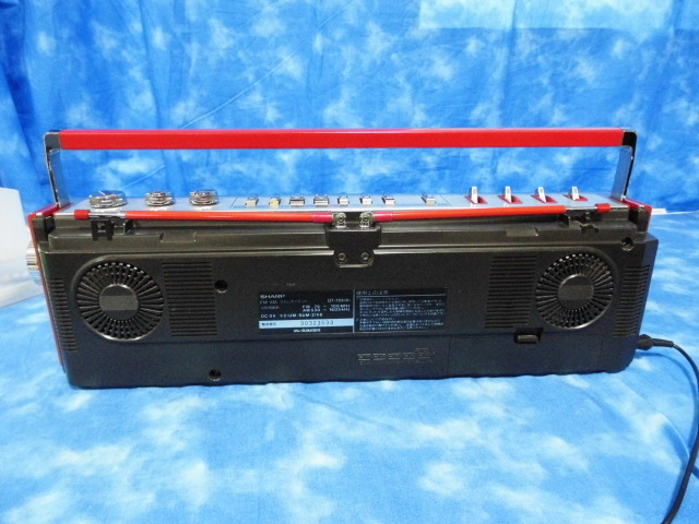 □SHARP シャープ ステレオ ラジカセ QT7-DX レッド 昭和レトロ