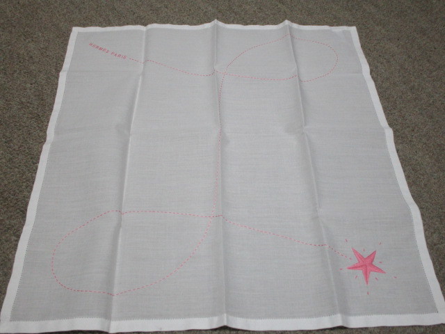 本物 新品 HERMES／エルメス コンステラシオン ピンク ポケットチーフ