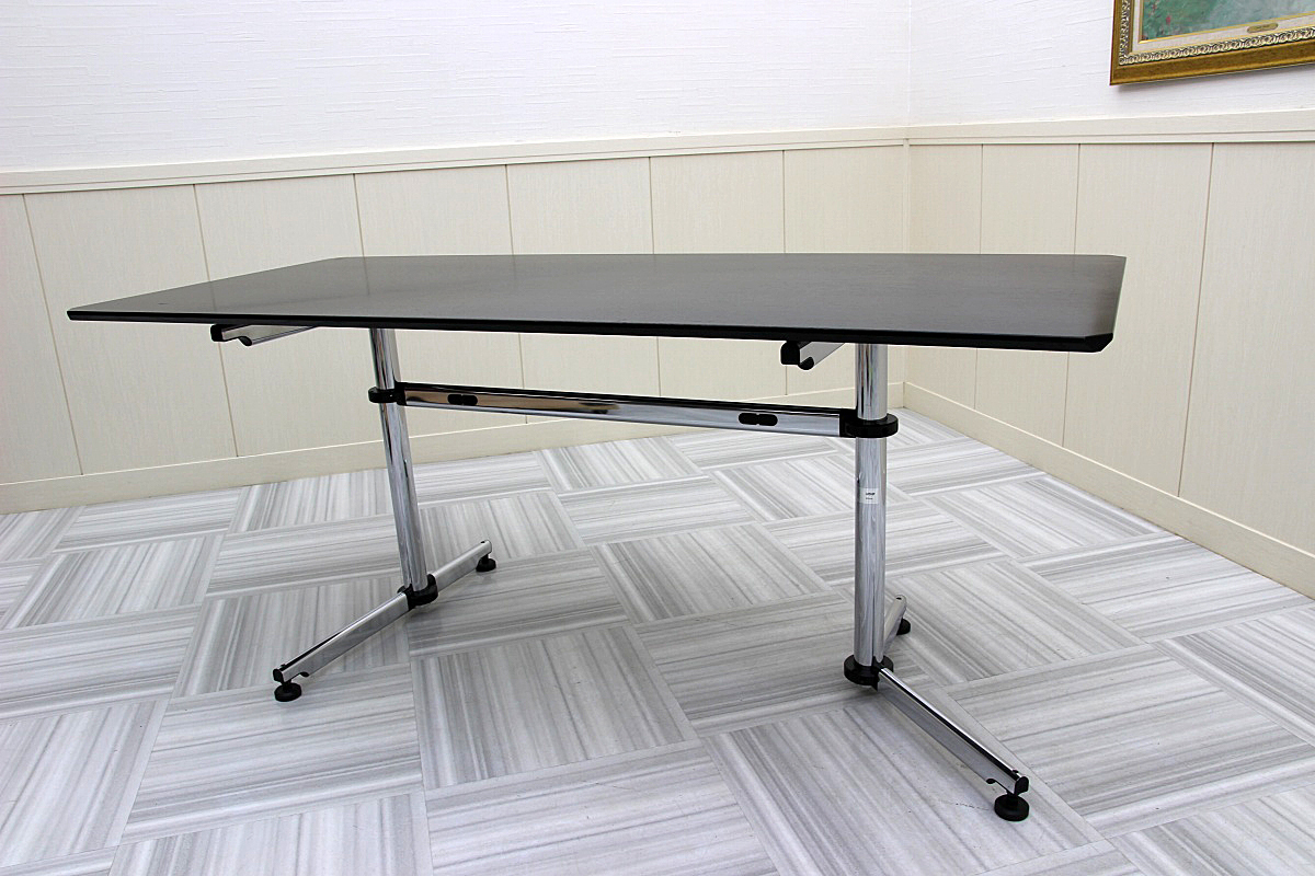美品！スイス Haller ハラー USM KITOSキトス ミーティング テーブル PCブラック 黒オフィス事務所書斎机デスク作業台 1750×750-4
