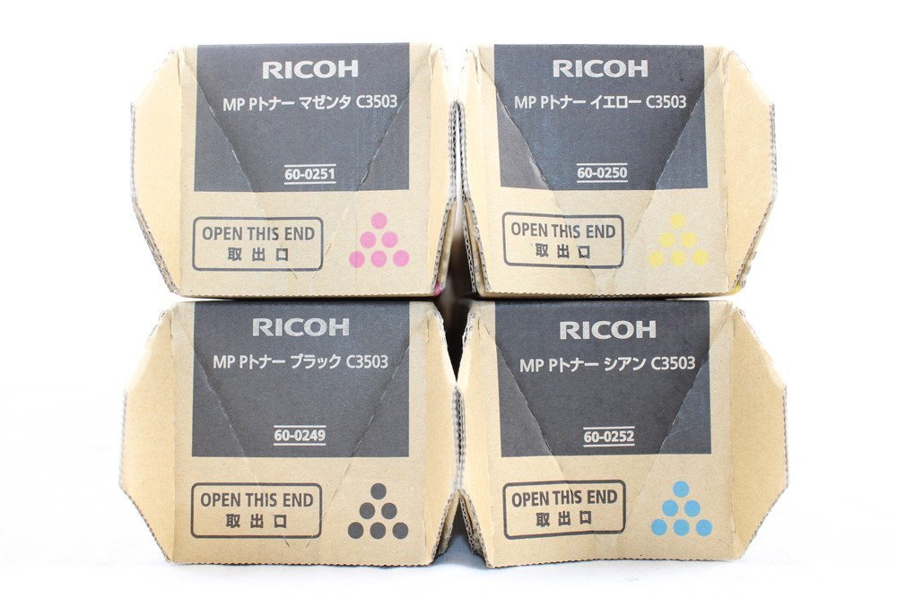 ❷RICOHRICOH MP トナー C3503 4色セット 未使用 RICOH 純正 リコー MP Pトナー C3503 4色セット 125A1142-3