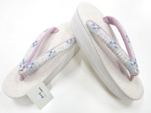 861308# 【1円~】和装小物新品 鼻緒夏博多織 菱屋謹製 CALEN BLOSSO CAFE ZORI(Mサイズ)