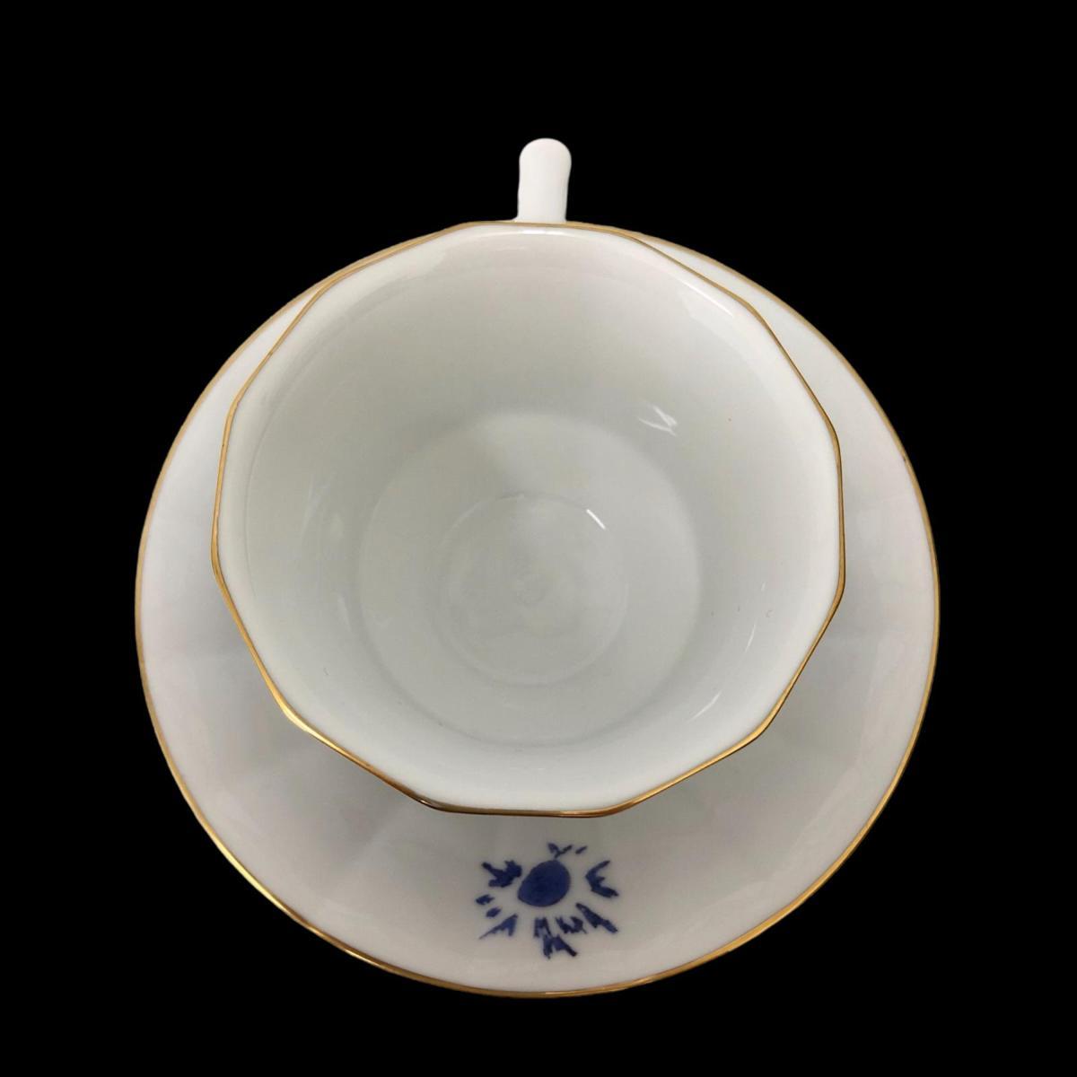 ☆1円 ロイヤルコペンハーゲン 箱入り カップ＆ソーサー ５客 絹谷幸二『日月天祥富嶽 青富士』金彩_5