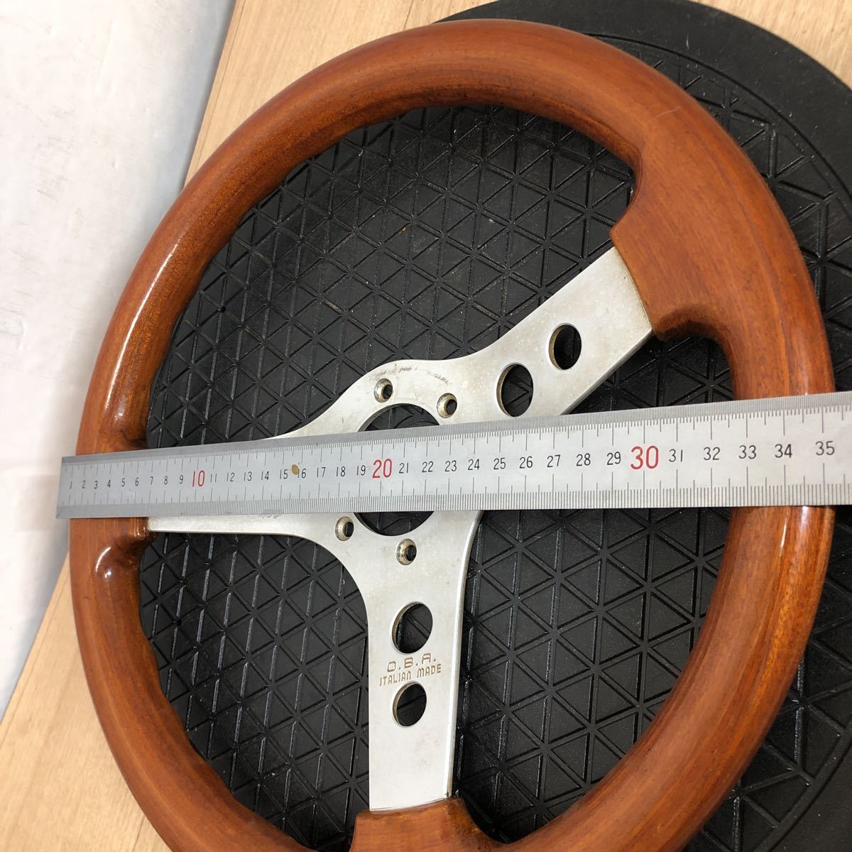 O.B.A ステアリング 外径約35cm ジャンク品 オバ ウッド ステアリング