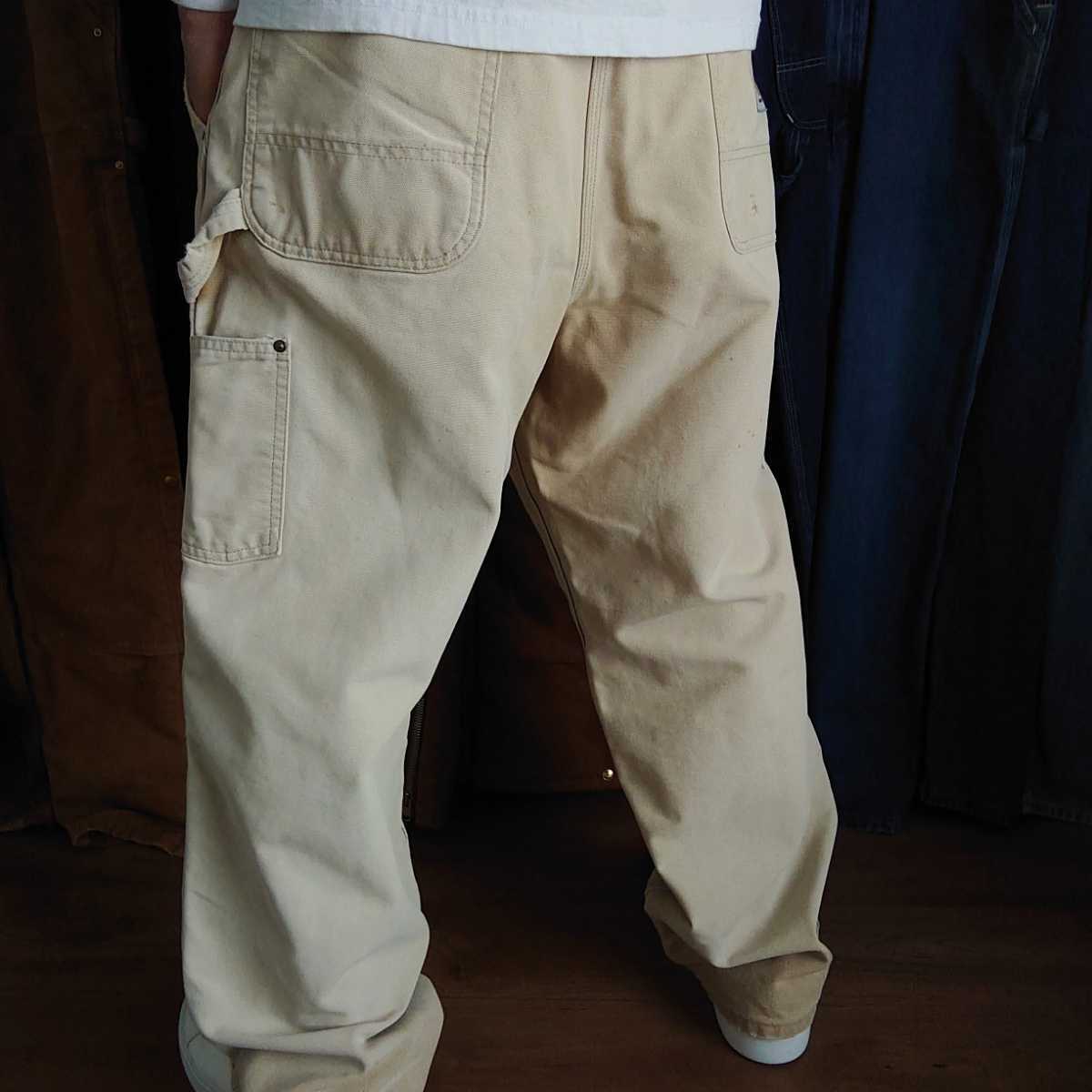 USA製 Carhartt カーハート ダブルニーペインターパンツ ベージュ 古着