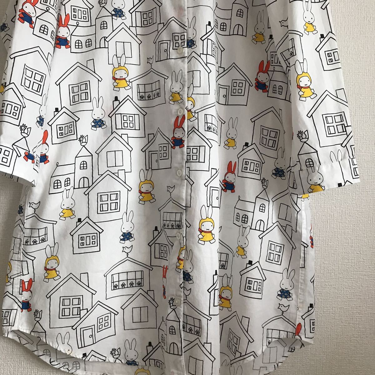 新品●タグ付き●graniph miffyコラボ　ロングシャツ　シャツワンピ　ホワイト　定価7150円 graniph ミッフィー グラニフ ボーダー 新品新品☆graniph&frasl;グラニフ ディック・ブルーナのミッフィーとの最新コラボレーションが全24
