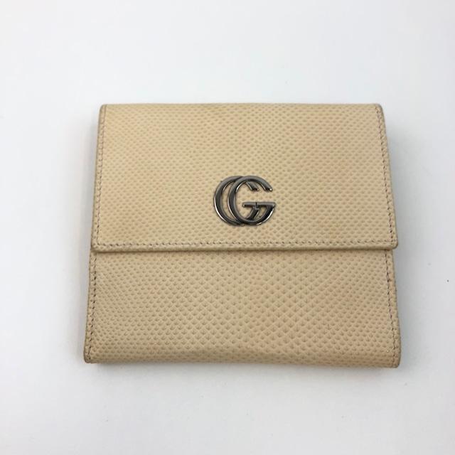 大得価 GUCCI グッチ Gロゴ 二つ折り財布 レザー ベージュ レディース ブランド(女性用財布)｜売買されたオークション情報、yahooの商品情報をアーカイブ公開 - オークファン 服飾小物