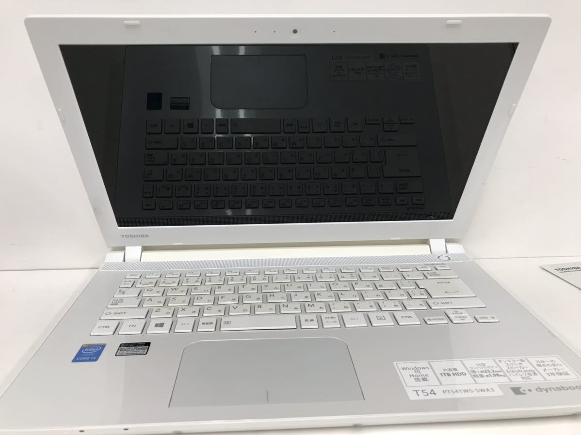 TOSHIBA 東芝dynabook T54/TWS PT54TWS-SWA3 Windows10Home Core i3