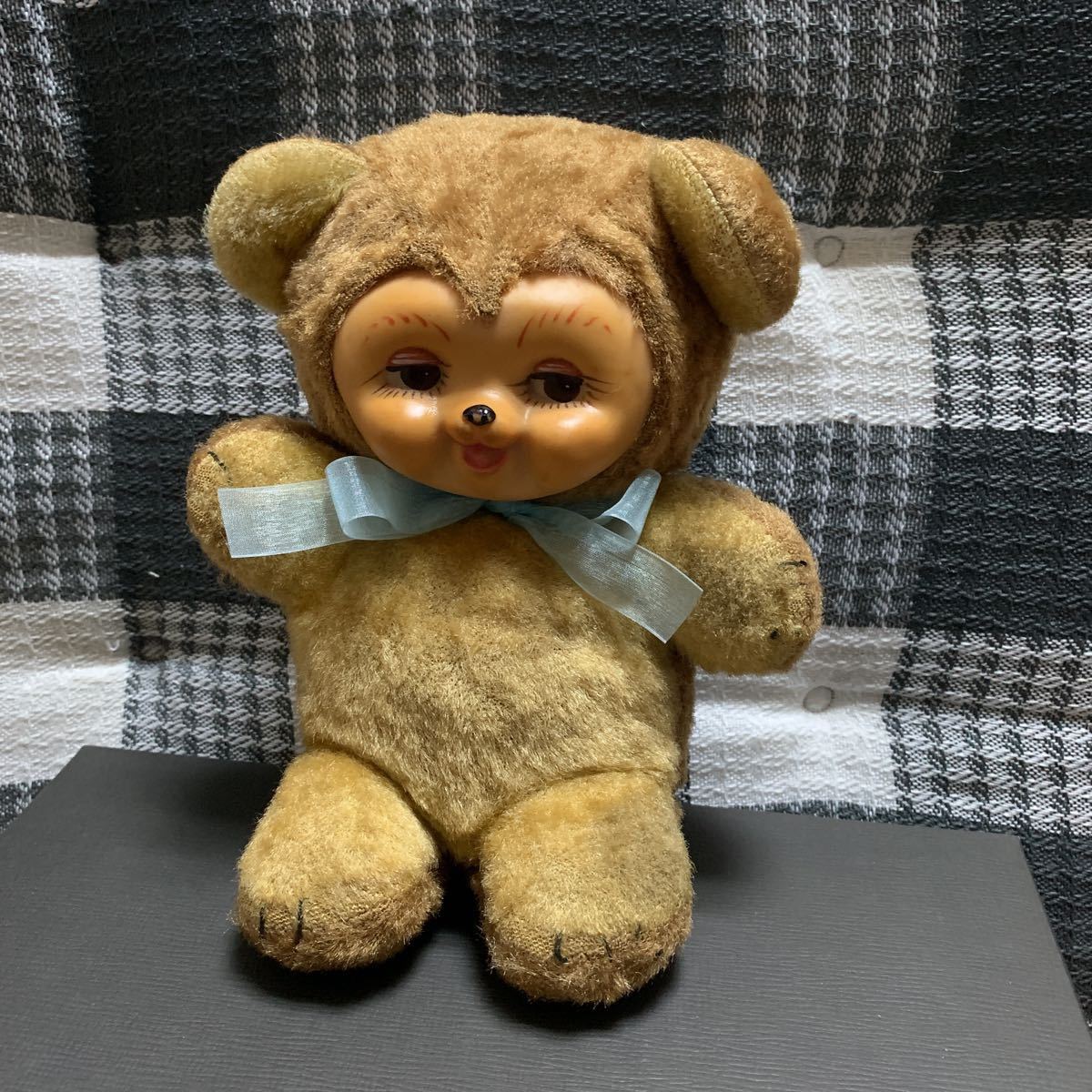 ぬいぐるみ ラバーフェイス 昭和 レトロ 人形 テディベア くま 昭和 