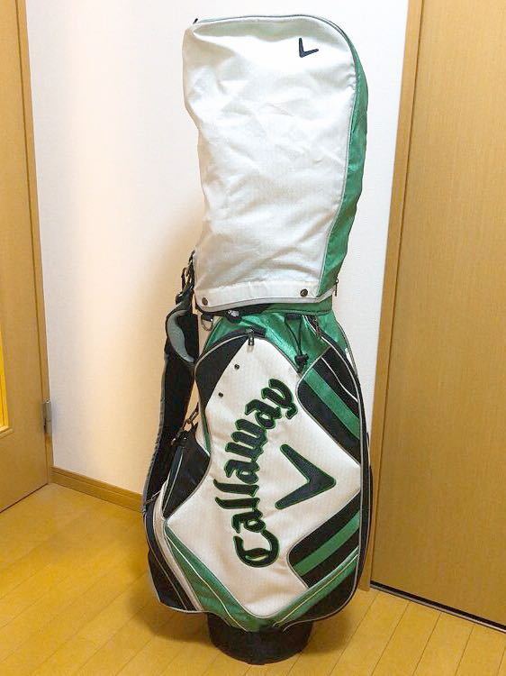 Callaway キャロウェイ キャディバッグ Exia エクシア ホワイト グリーン 9.0型 軽量 ベーシックモデル スタッズ 原英莉花 石川遼 女子プロ