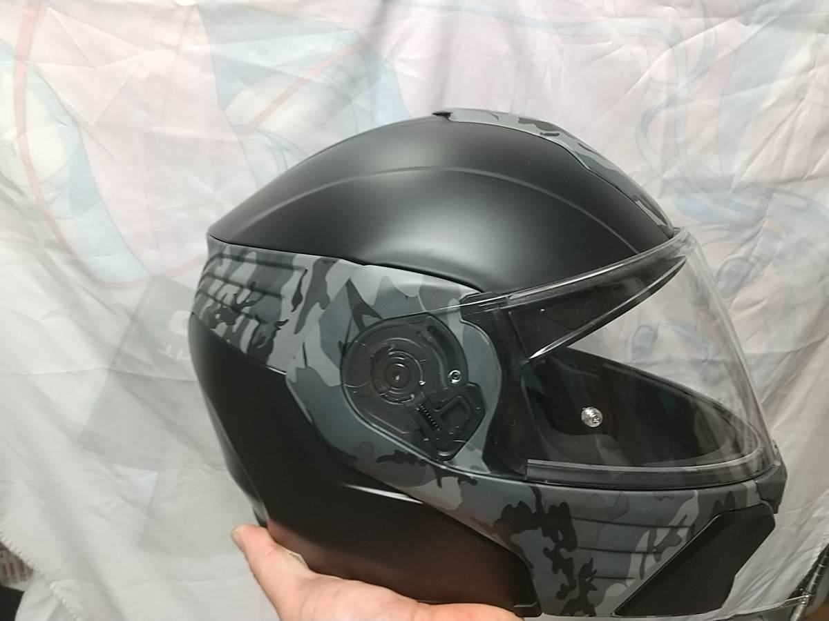 Mサイズ 中古 OGK カブト KABUTO システム ヘルメット KAZAMI 迷彩