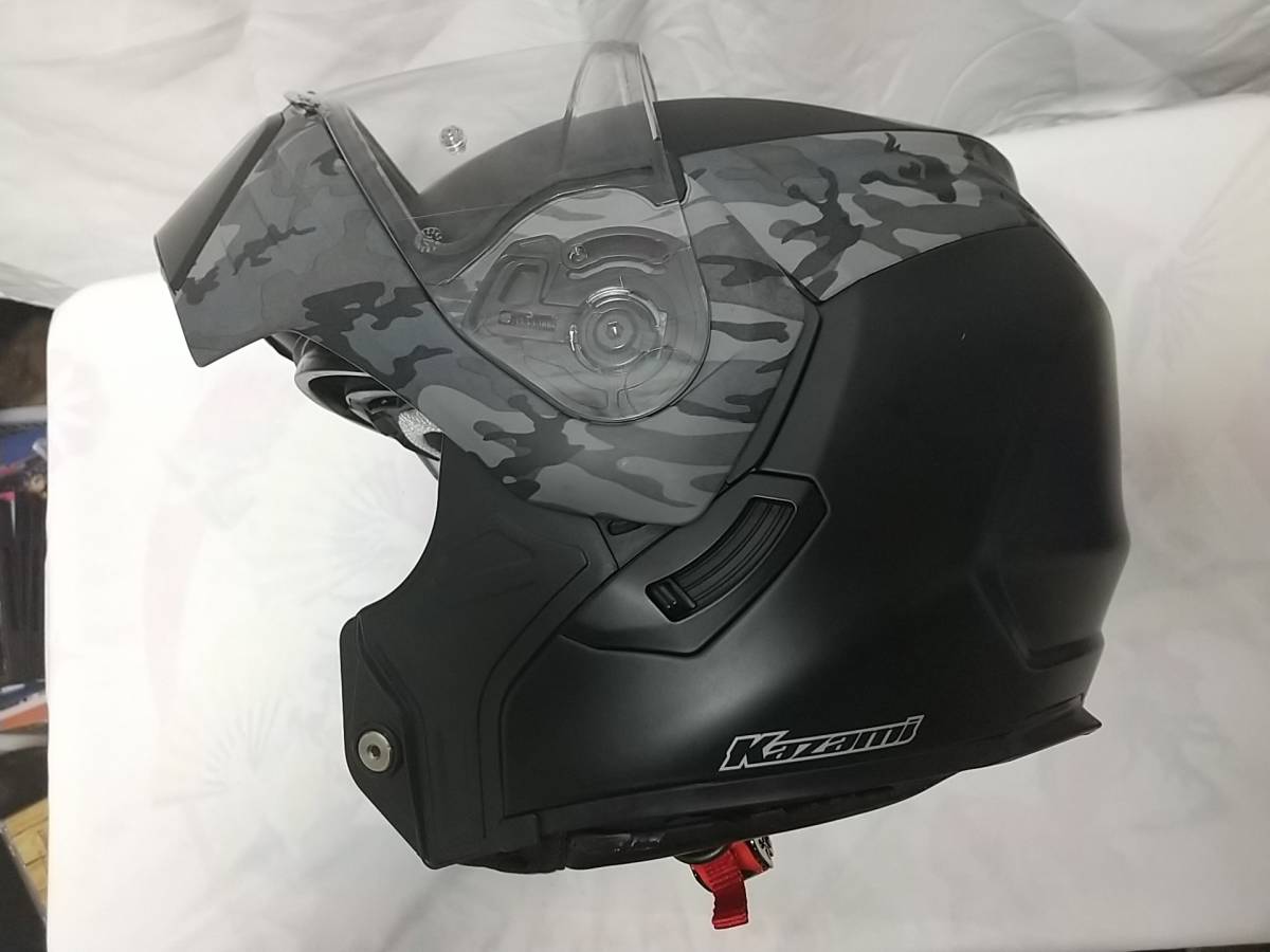 Mサイズ 中古 OGK カブト KABUTO システム ヘルメット KAZAMI 迷彩