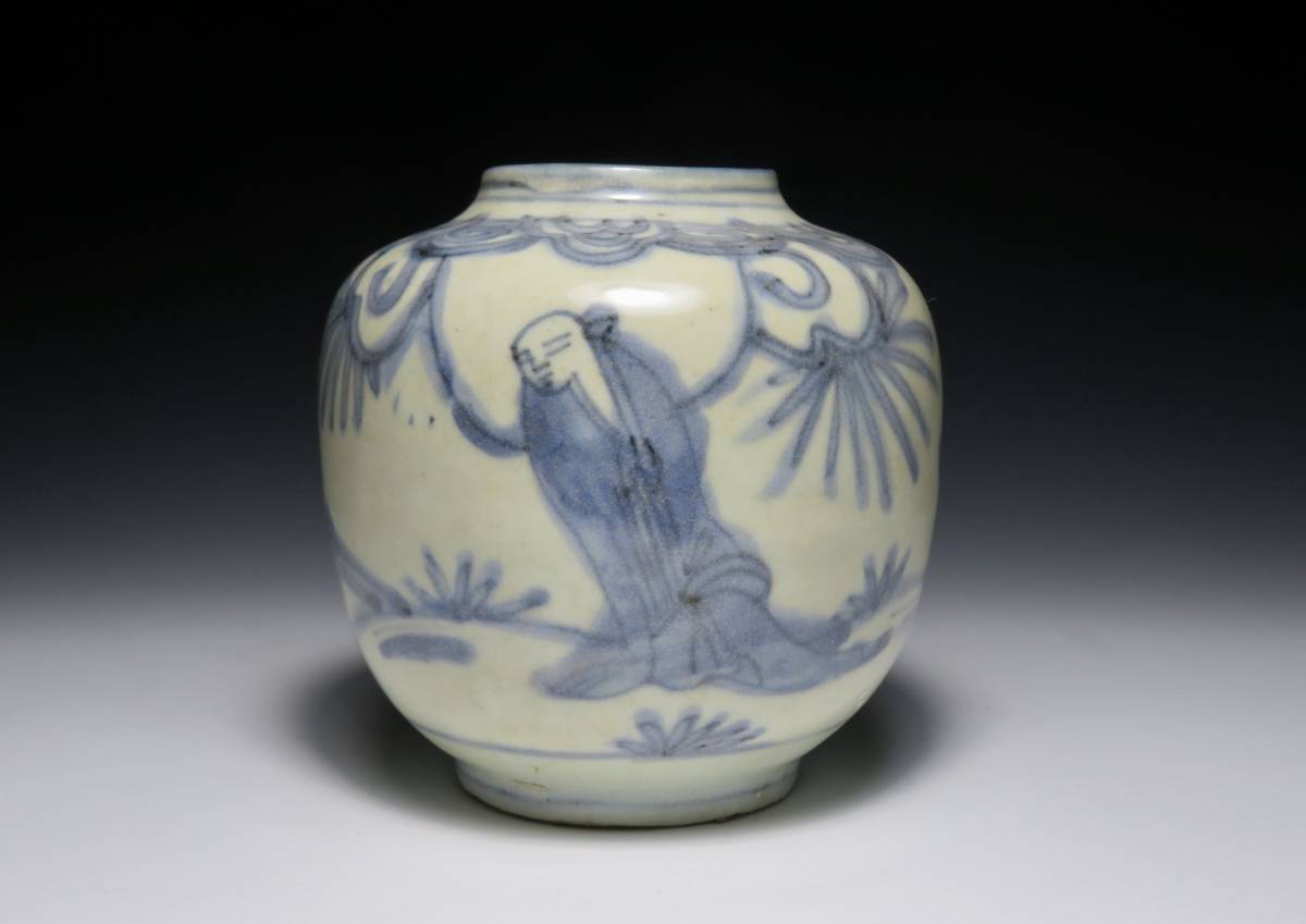 時代物 青花 小壺 唐物 明代 中国 骨董品 古物 花瓶青花罐 染付 大明成 