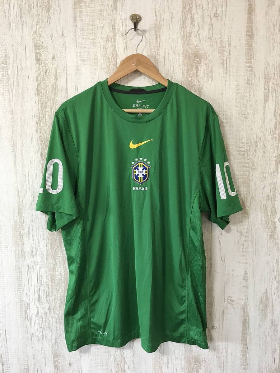 限定セール，大得価 345 サッカー ブラジル代表 トレーニングTシャツ NIKE ナイキ 緑(XLサイズ以上)｜売買されたオークション情報、yahooの商品情報をアーカイブ公開 - オークファン 半袖シャツ