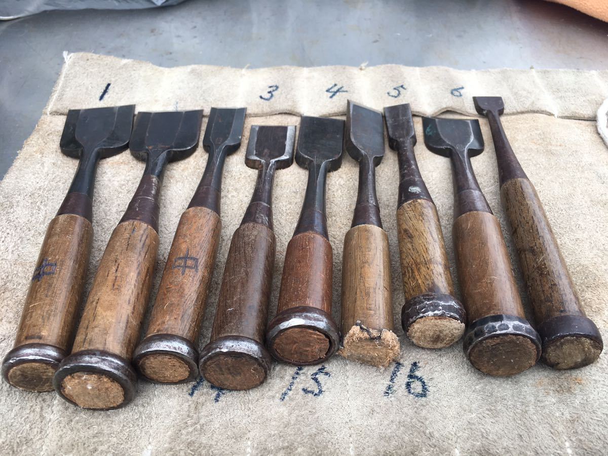 ノミ 大工道具 のみ9本セット 大内 組鑿 - メルカリ のみ 中古の通販
