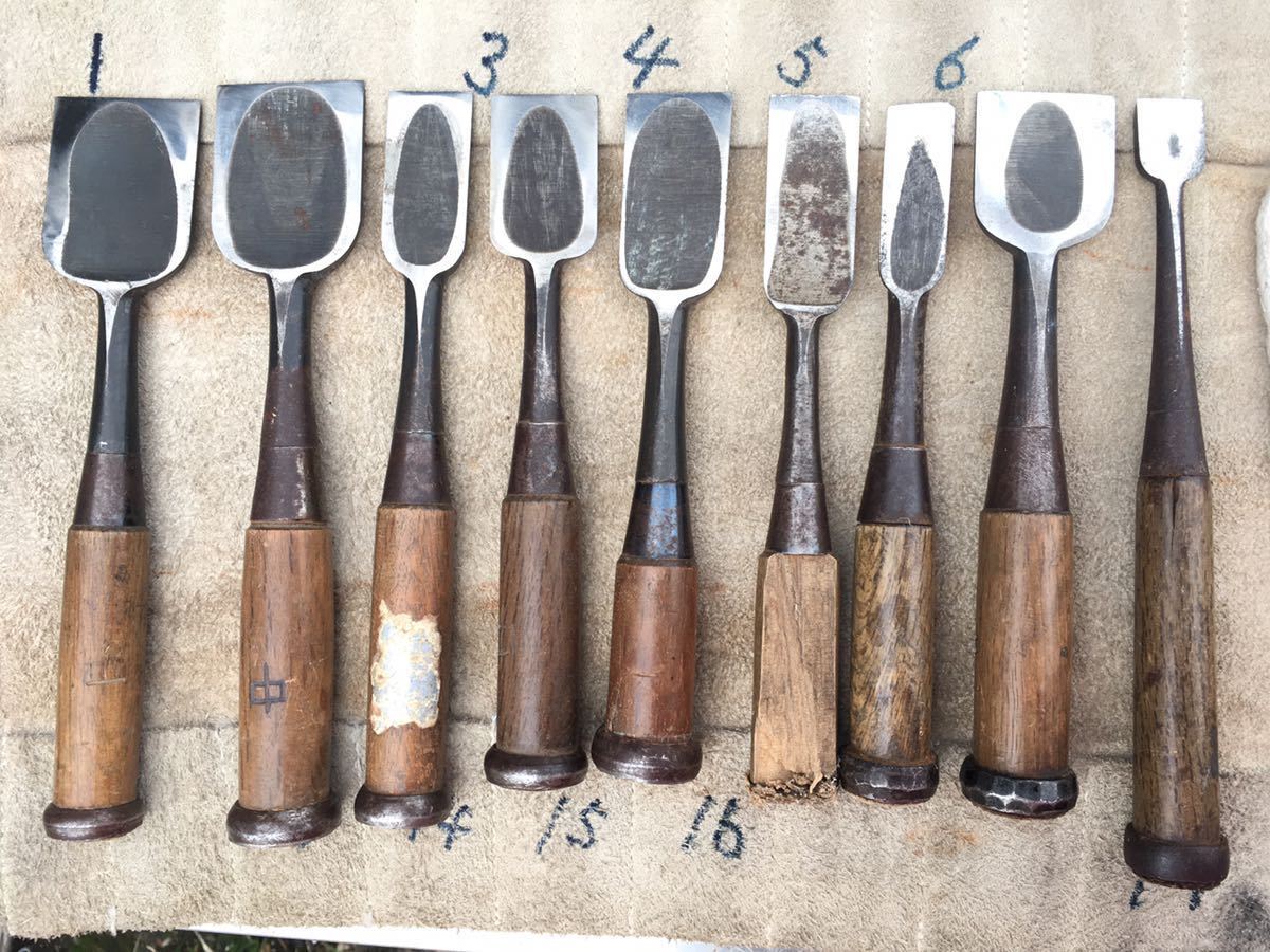 ノミ 大工道具 のみ9本セット 大内 組鑿 - メルカリ のみ 中古の通販