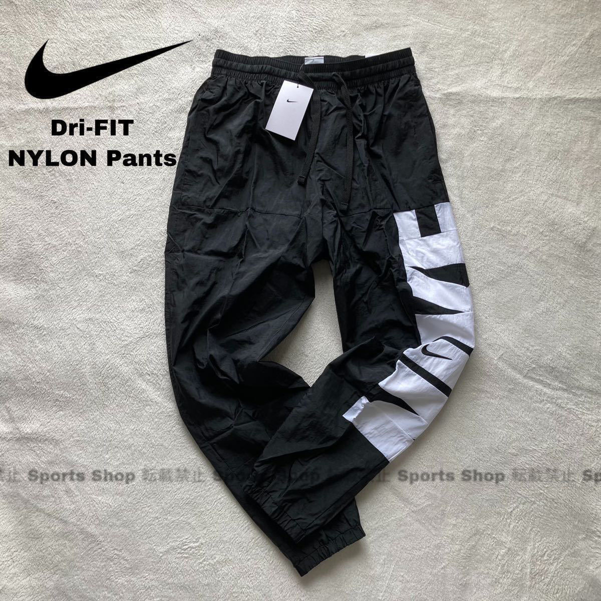 メンズM ブラック ウーブン パンツ ライン ナイロン スウッシュ NIKE L 