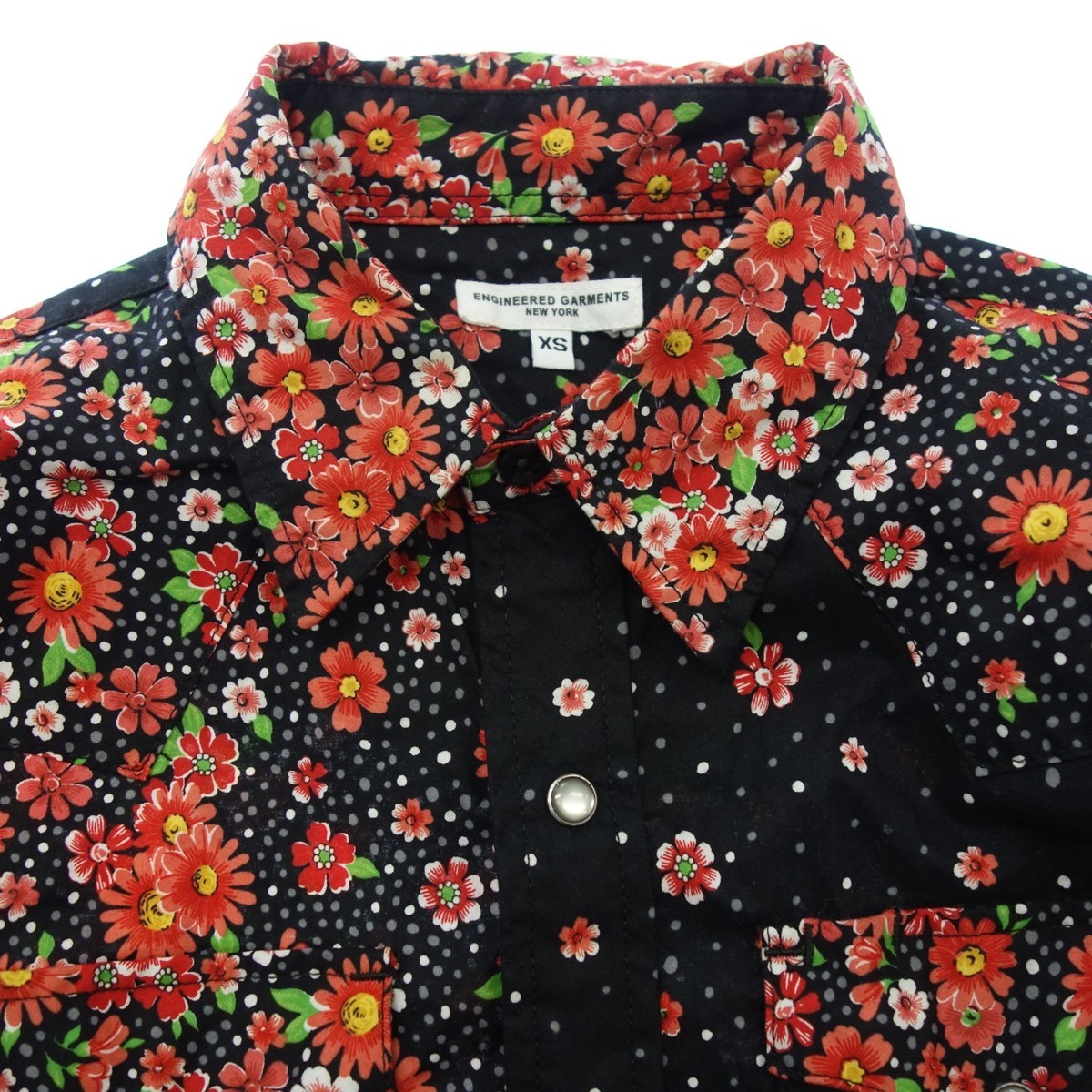 ENGINEERED GARMENTS シャツ 花柄 オレンジ ENGINEERED GARMENTS シャツ 花柄 オレンジ