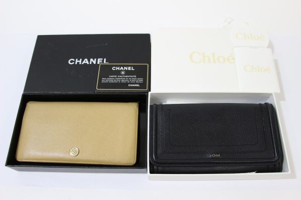 170 e1609 CHANEL シャネル Chloe クロエ 長財布 2点セット 鑑定済み 中古品
