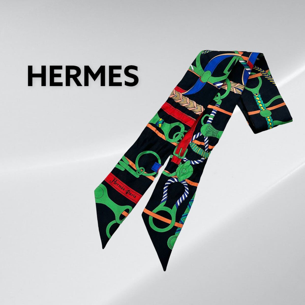  高級 HERMES エルメス 2018年秋冬 乗馬の装具一式 Panoplie Equestre シルク100% 総柄 ツイリー スカーフ(スカーフ)｜売買されたオークション情報、yahooの商品情報をアーカイブ公開 - オークファン 服飾小物