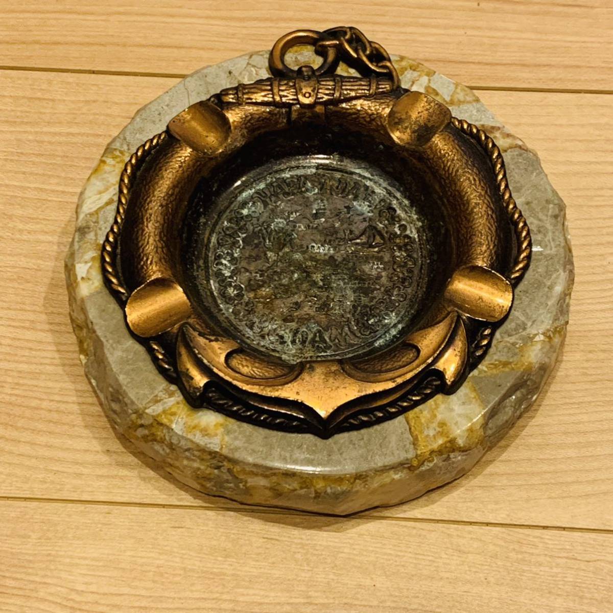 骨董おしゃれな灰皿とライターのセット小道具昭和レトロアンティーク