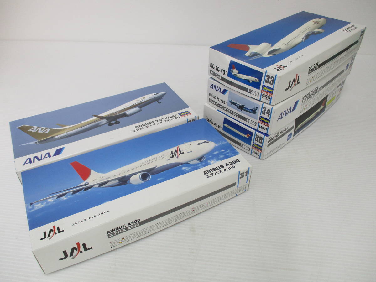 超激得，品質保証 220504-004 HASEGAWA ハセガワ 1/200スケール JAL エアバス A300/ANA 全日空 ボーイング 737-700 等 未組立 プラモデル 計5点(旅客機)｜売買されたオークション情報、yahooの商品情報をアーカイブ公開 - オ 旅客機