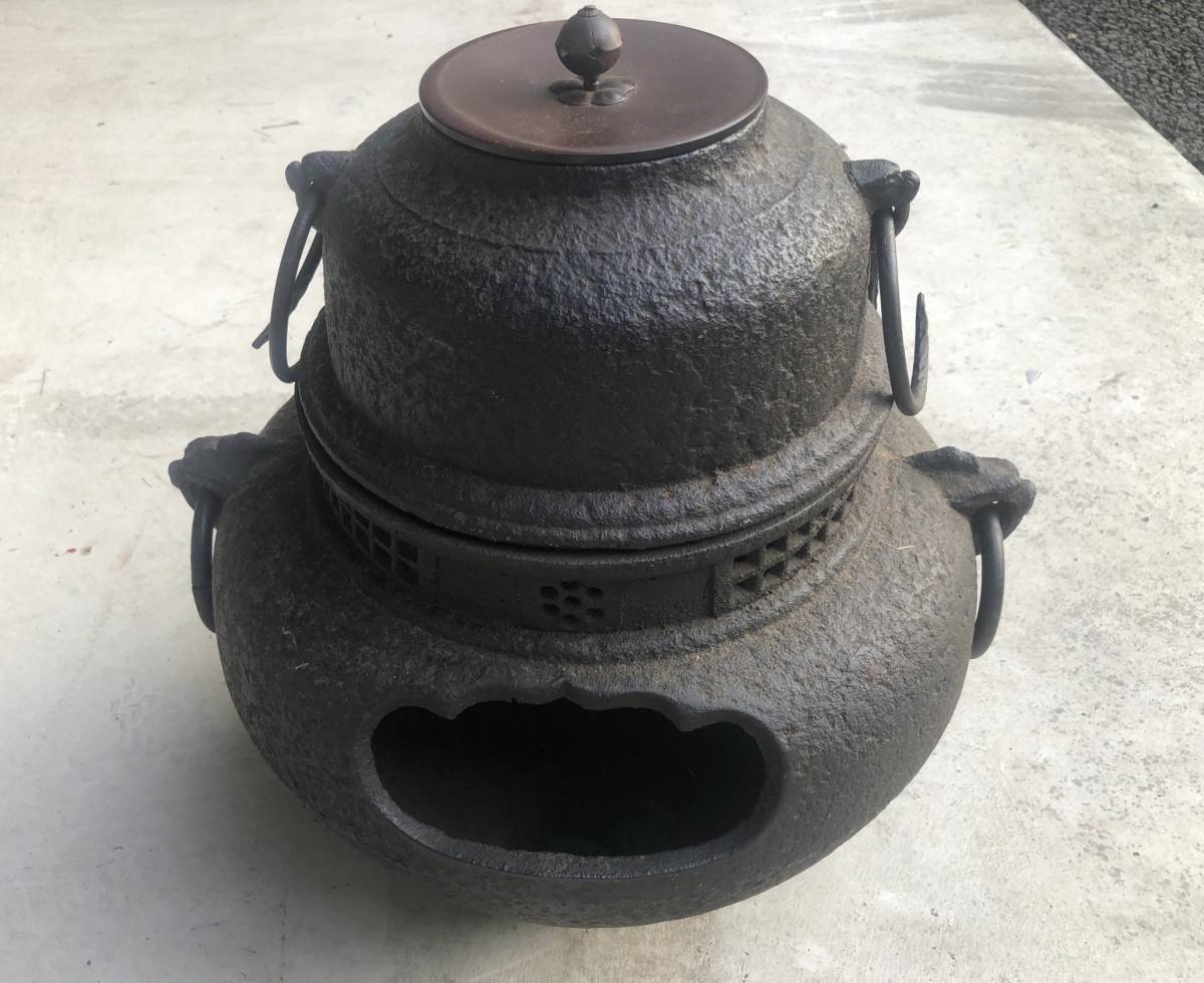 No396】茶釜 風炉釜 鉄釜 風炉 茶道具 茶器 【公式通販】