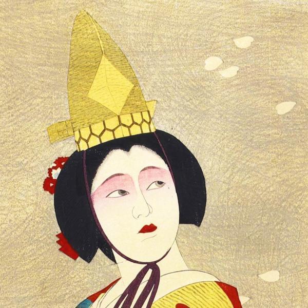 真作】【WISH】伊東深水「娘道成寺」木版画 約12号 大作 昭和7年作 〇