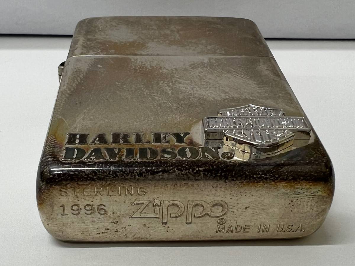 2861□ ZIPPO HARLEY-DAVIDSON STERLING SILVER 1996年製 ロゴ メタル 