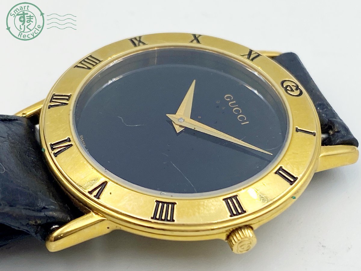 0511156 〇 GUCCI(グッチ)3000.2M QZ クォーツ腕時計 文字盤ブラック