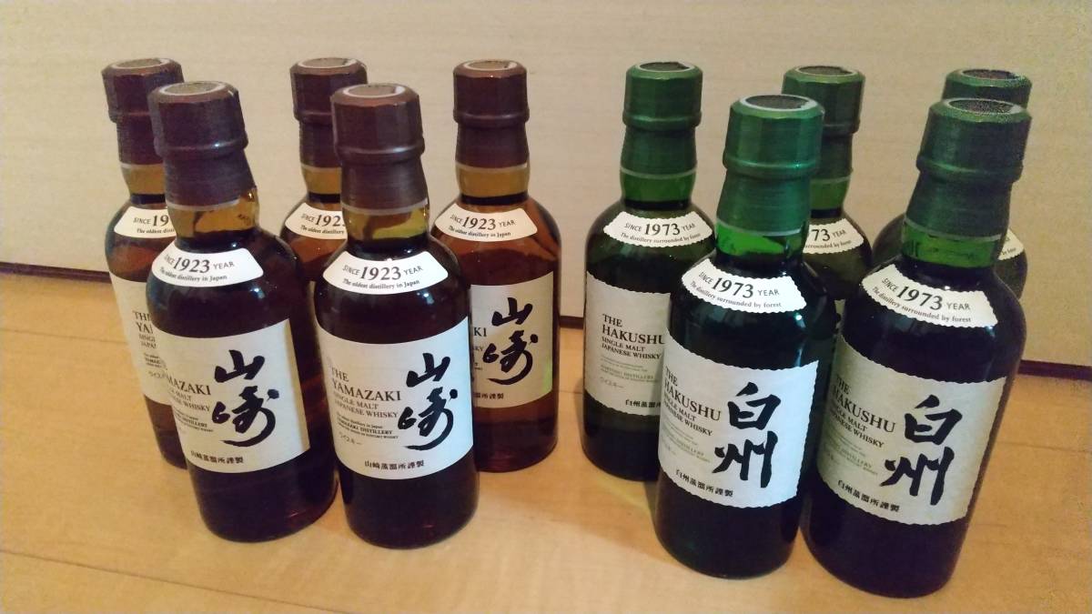 サントリー シングルモルトウイスキー 山崎(180ml) 5本 & 白州(180ml