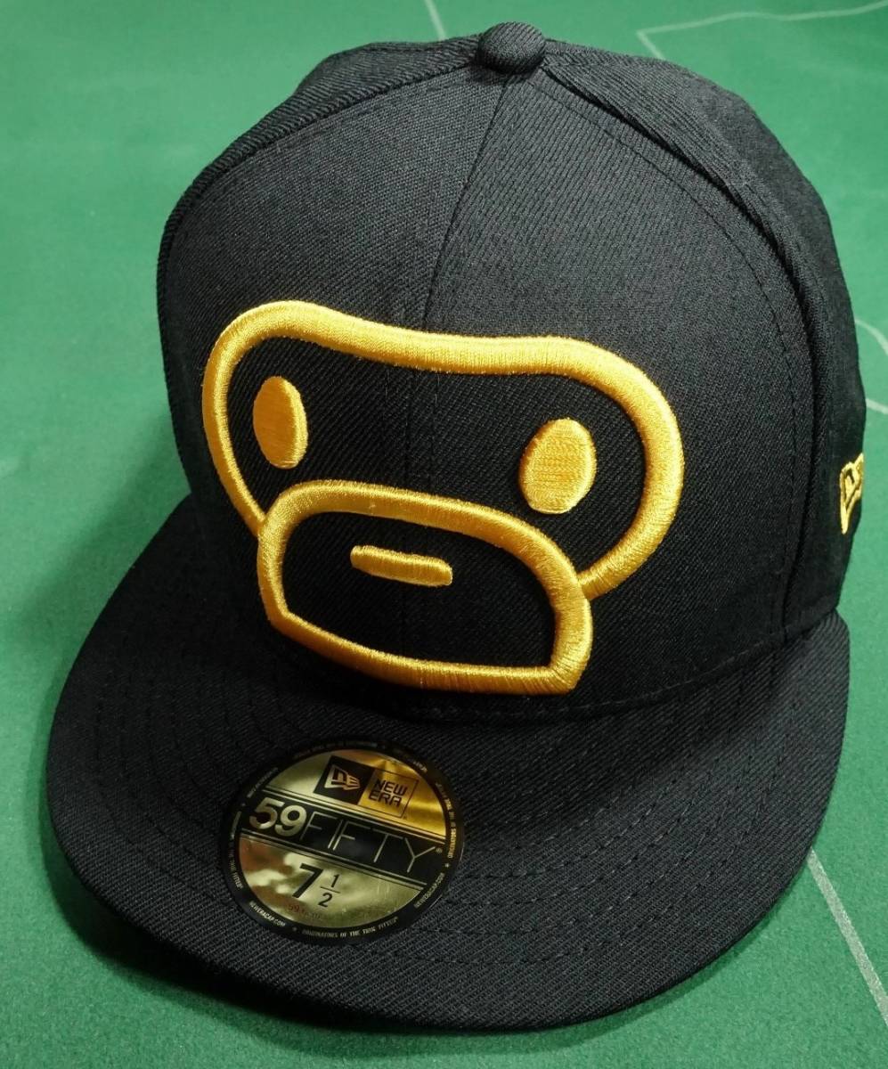 大人気，2026 ニューエラ ｘ A BATHING APE コラボ マイロ顔エンボス刺繍 59FIFTY キャップ ブラック 59.6cm(ア ベイシング エイプ)｜売買されたオークション情報、yahooの商品情報をアーカイブ公開 - オークファン その他