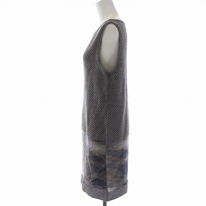 ふせん ミッソーニ MISSONI ニットワンピース ひざ丈 ノースリーブ ペチコート