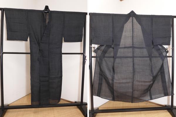 ＜銀の斧＞男性用 逸品本場手織宮古上布着物・苧麻・百三十蚊絣織・極上・みやこじょうふ・重要無形文化財・現代サイズ