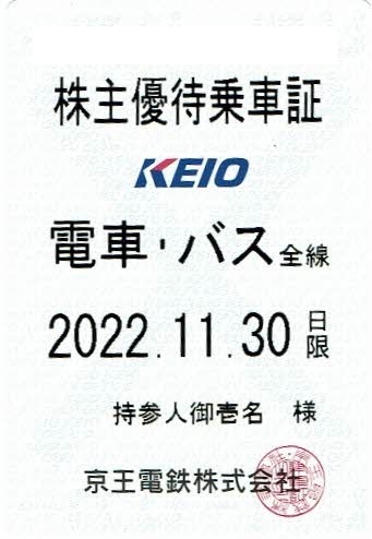 京王電鉄株主優待乗車証 電車・バス全線 定期券タイプ