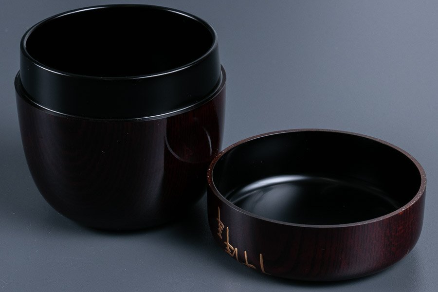 指物師 稲尾誠中斎 「 大亀老師富士の絵 大棗 」 共箱 10571 』 棗 なつめ