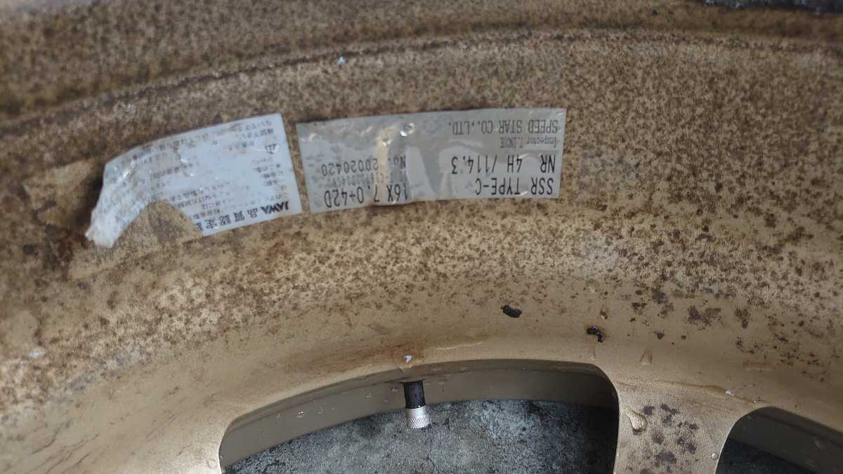 SSR type c SSRタイプC ゴールド 16インチ 4穴 114.3 7J+42 1本+