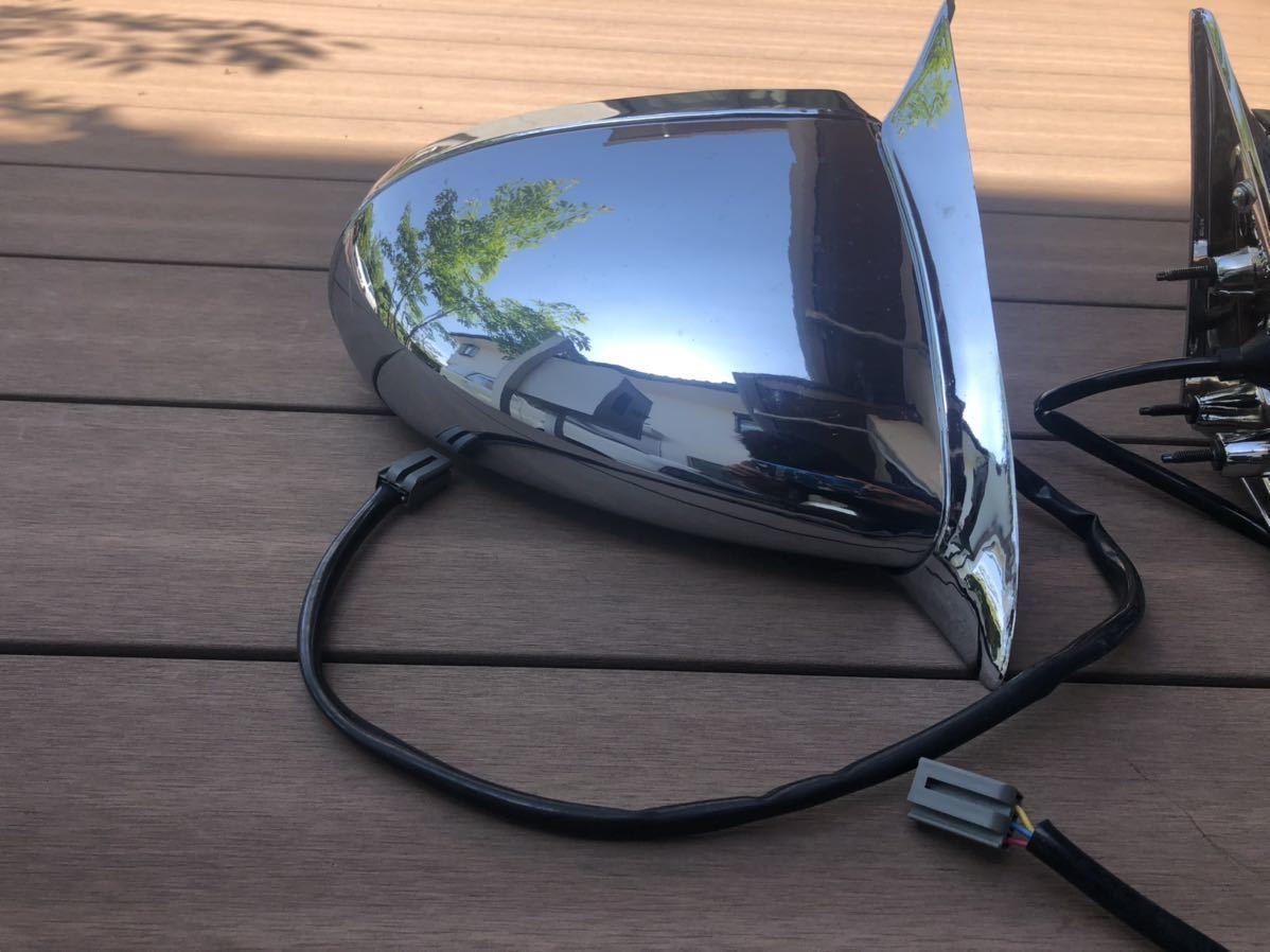 ミラー MOONEYES -ムーンアイズ ゼファー750 ゼファー1100 ラウンド 希少！珍品 初代フォードトーラス ムーンアイズ製 電動メッキミラー左右セット 新品未使用品 カスタム 当時物☆