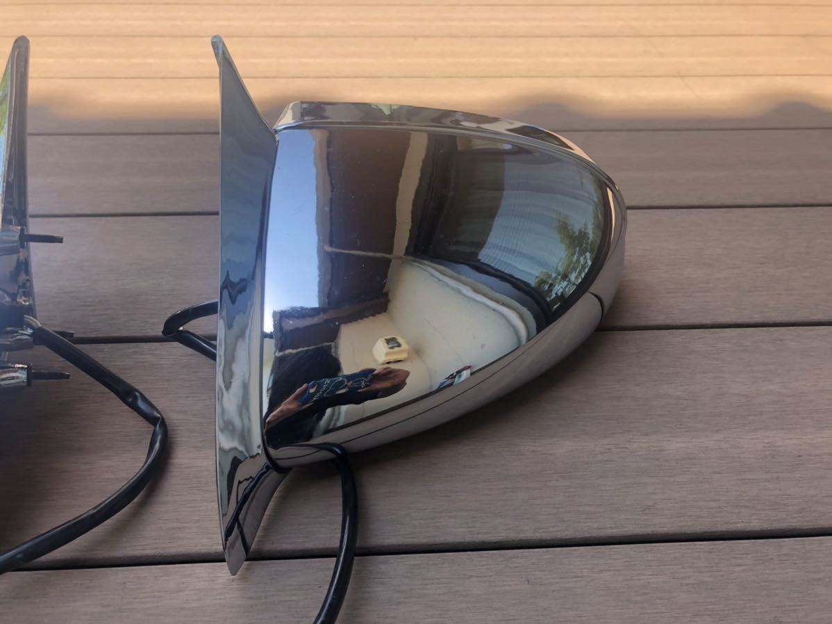 ミラー MOONEYES -ムーンアイズ ゼファー750 ゼファー1100 ラウンド 希少！珍品 初代フォードトーラス ムーンアイズ製 電動メッキミラー左右セット 新品未使用品 カスタム 当時物☆