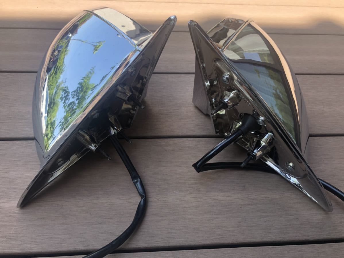 ミラー MOONEYES -ムーンアイズ ゼファー750 ゼファー1100 ラウンド 希少！珍品 初代フォードトーラス ムーンアイズ製 電動メッキミラー左右セット 新品未使用品 カスタム 当時物☆