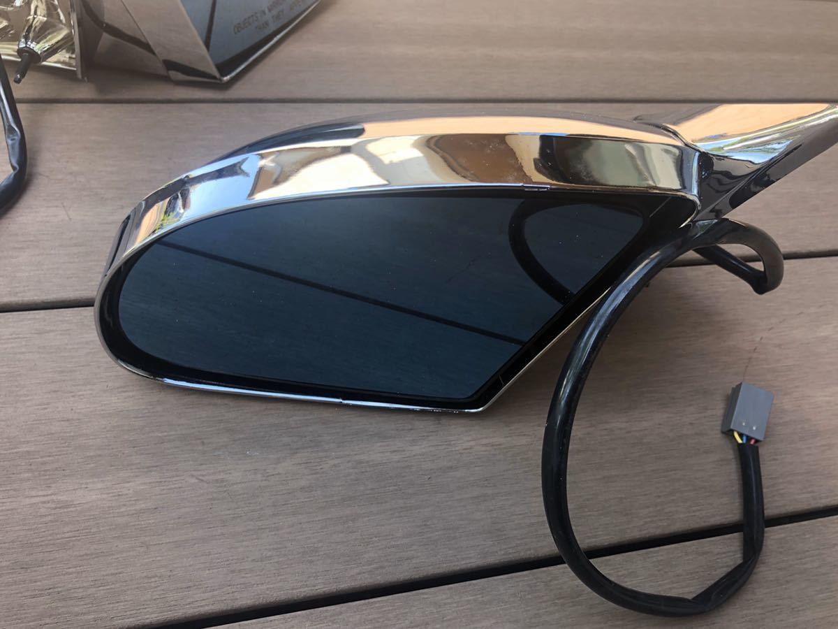 ミラー MOONEYES -ムーンアイズ ゼファー750 ゼファー1100 ラウンド 希少！珍品 初代フォードトーラス ムーンアイズ製 電動メッキミラー左右セット 新品未使用品 カスタム 当時物☆