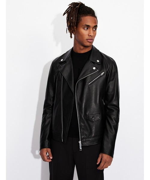 レザー ライダース メンズ JACKET 本革 BEAUTY&amp;YOUTH レザージャケット - TRACKER シーシーユー CCU 未使用 リューグー SH-71-C-SHEEP-4 LEATHER ラムレザーダブルライダース