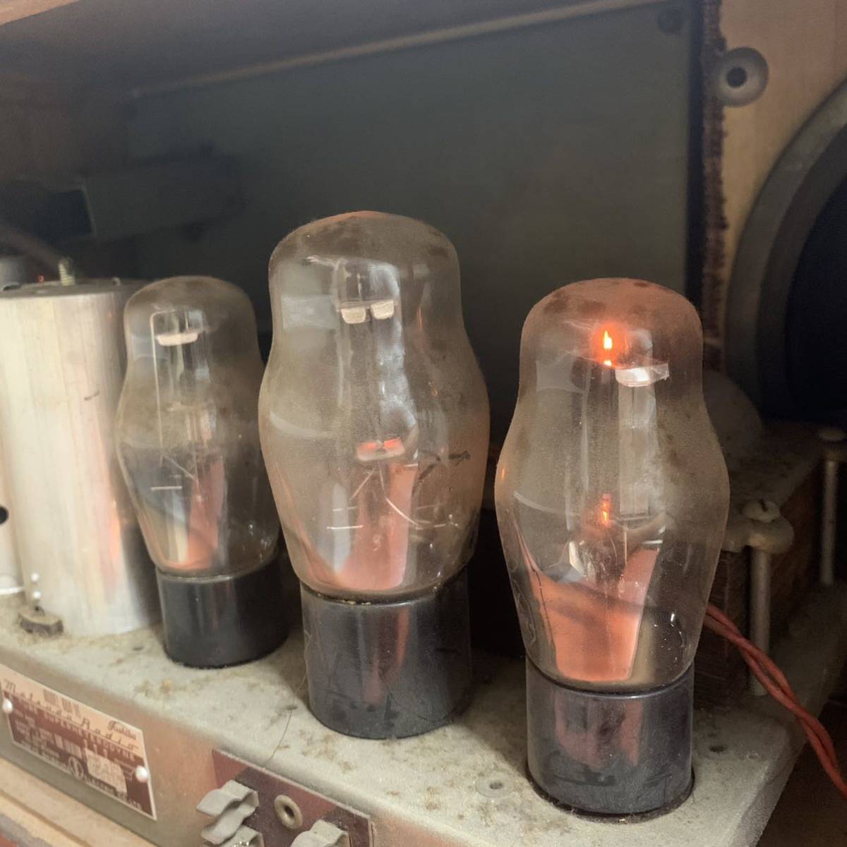 ジャンク】マツダ 東芝 TOSHIBA 真空管ラジオ 6UA-16 昭和レトロ 当時