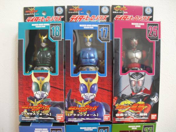 新品】仮面ライダー 龍騎 アギト クウガ 箱入り 6体 ソフビ(仮面