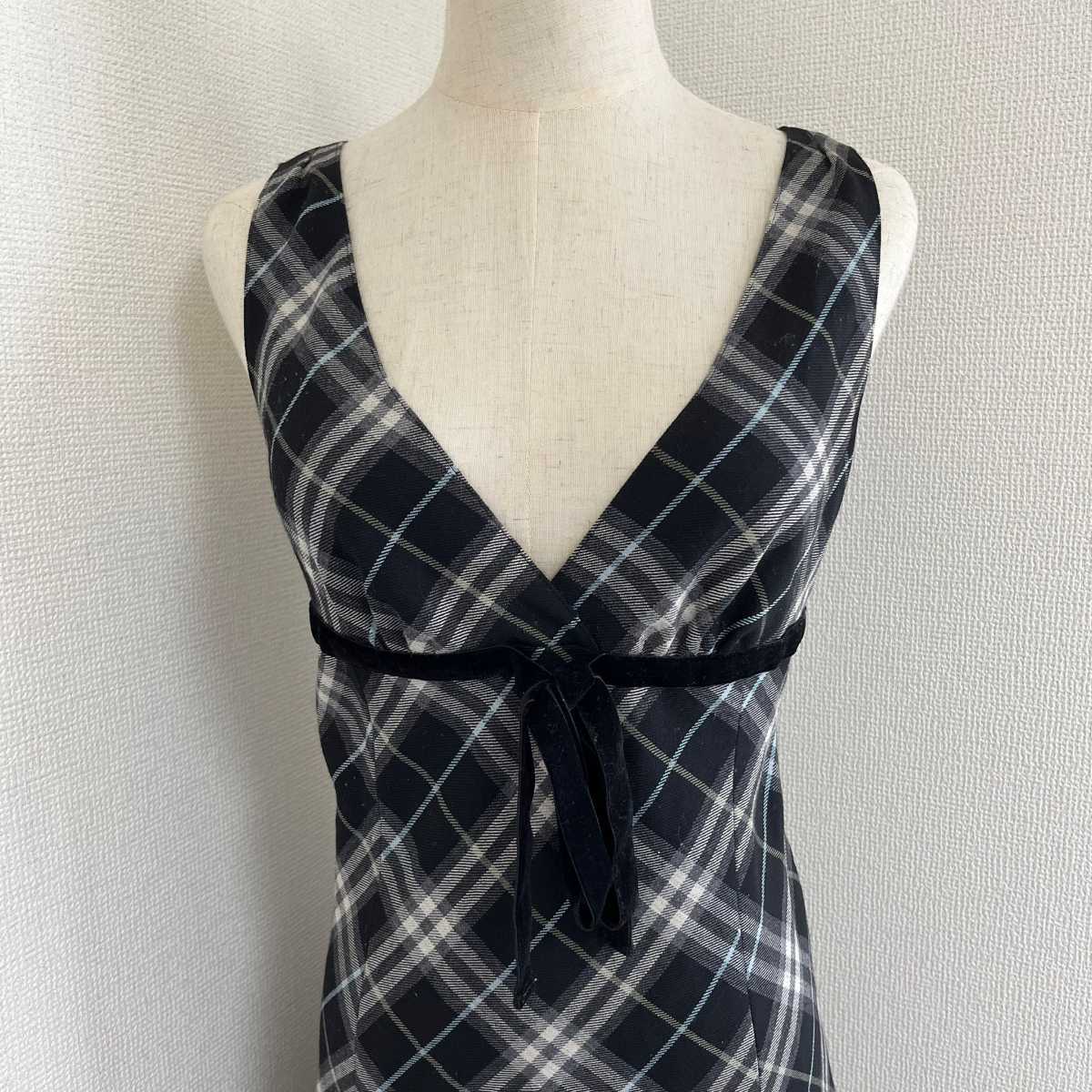 BURBERRY BLUE LABEL チェック柄 ワンピース 38 BURBERRY BLUELABEL