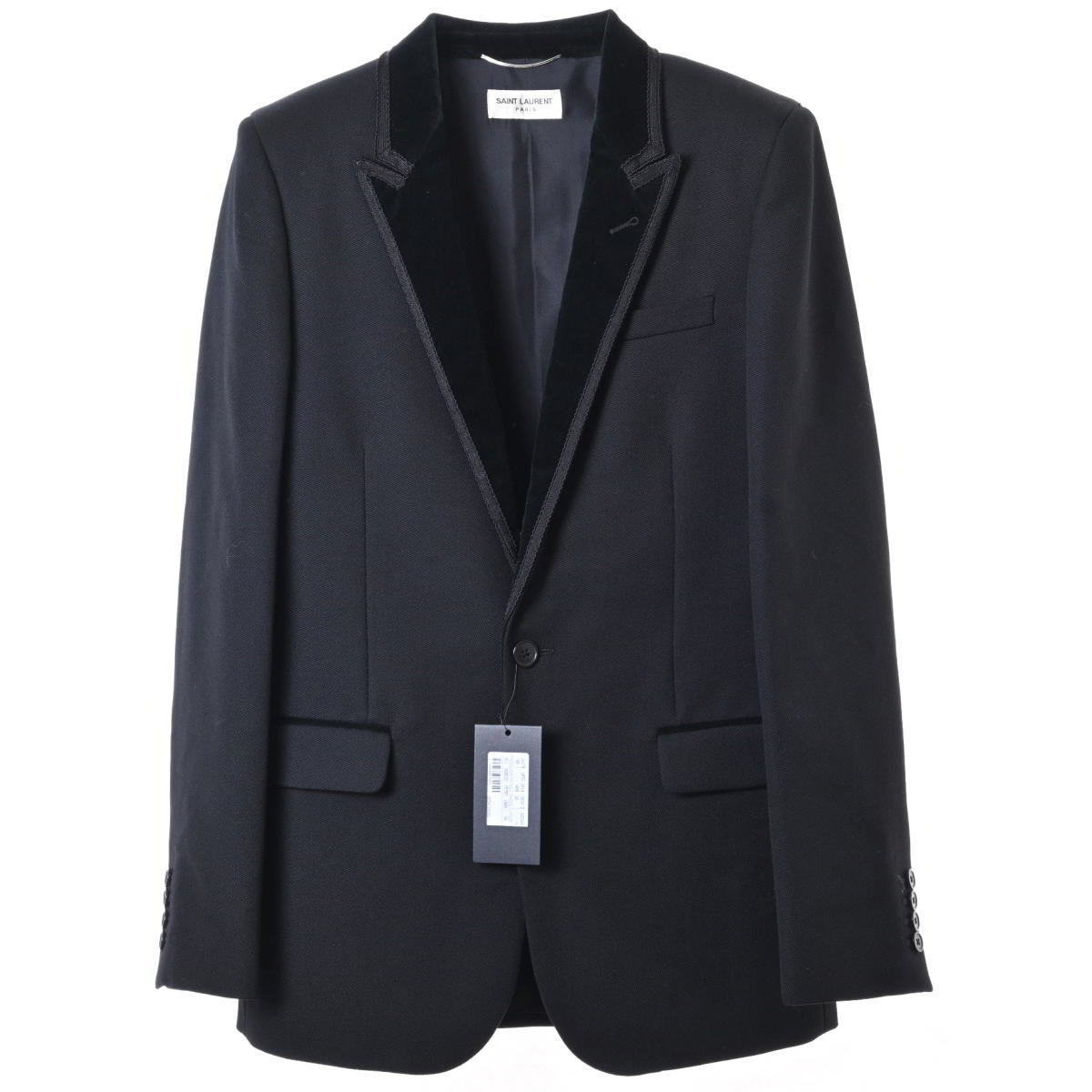 美品 Saint Laurent Paris 1B ベロア ラペル テーラードジャケット 44 
