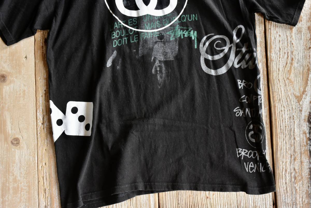 希少 STUSSY ステューシー 半袖 Tシャツ ブラック TWIST TODAY ダンス 
