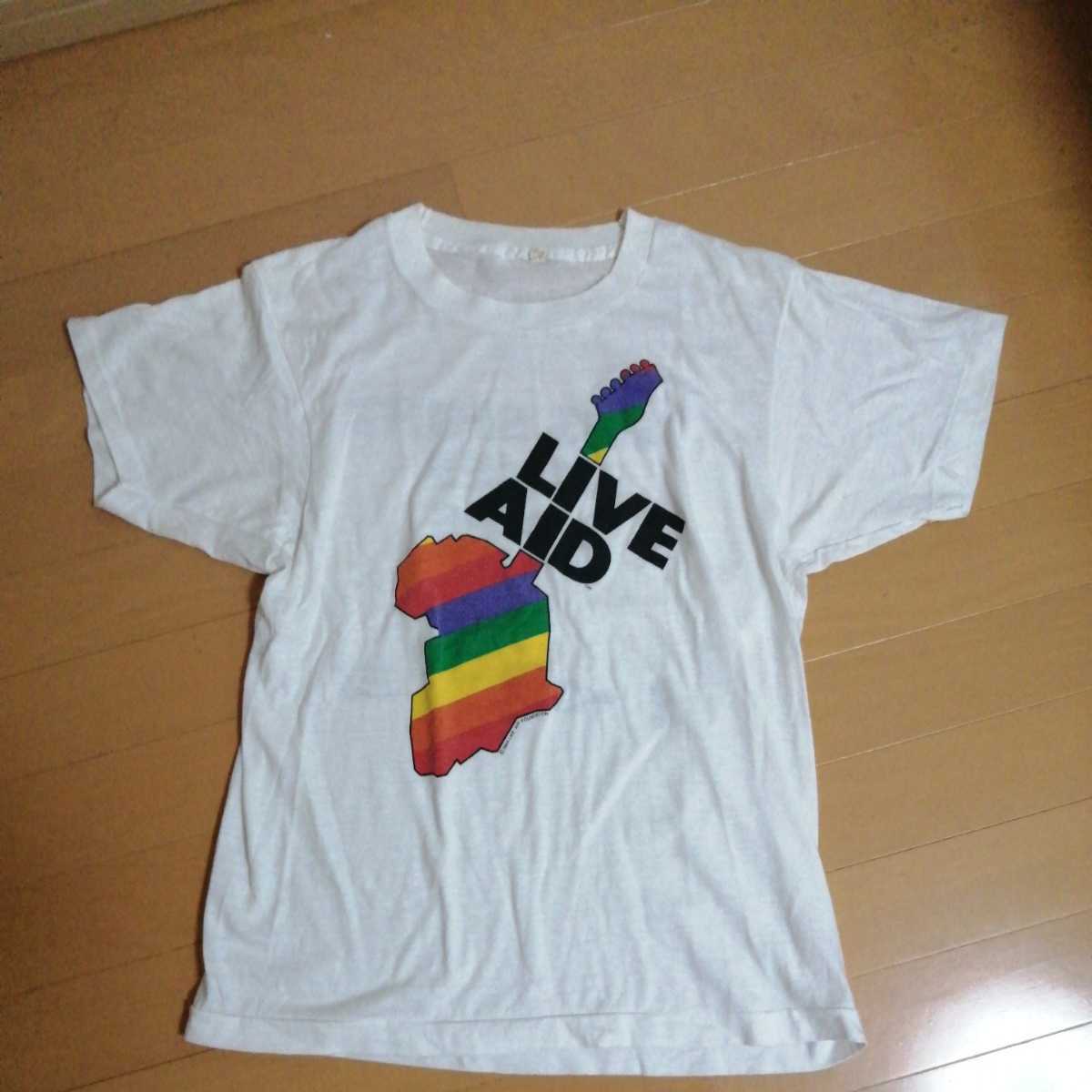  USA製 バンドT ロックT ヴィンテージ VINTAGE ビンテージ LIVE AID ライブエイド プリントTシャツ SCREEN STARS 1985年 80s 90s(Tシャツ)｜売買されたオークション情報、yahooの商品情報をアーカイブ公開 - Tシャツ